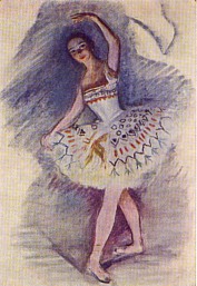 Серебрякова - Балерина ЕН Генденрейх перед началом танца - начало 1920-х